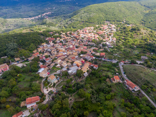 Wall Mural - Panoramic aerial view of famous  sokraki village, Corfu, Greece