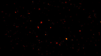 Wall Mural - blurred fire embers sparks on black background . texture isolated overlays. concept of particles, sp