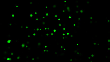 Wall Mural - blurred green embers sparks on black background . texture isolated overlays. concept of particles, s