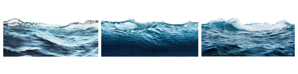 Wall Mural - png dynamic ocean wave textures, element set on transparent background