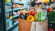 © Asim-Backgrounds - eco-friendly supermarket shopping discover the benefits of using reusable paper bags for healthy grocery shopping and sustainable living at your local store