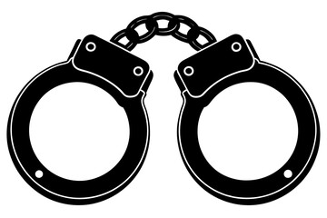 handcuffs crime vector illustration, handcuffs vector icon, handcuffs icon