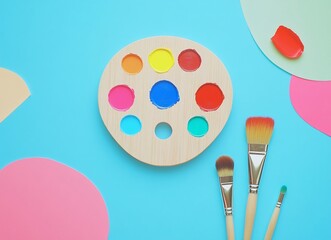 brushes and palette