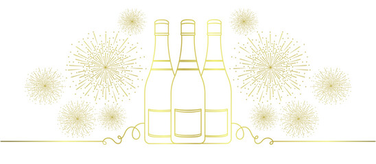 Wall Mural - Wine bottle line art vector illustration