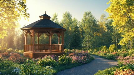 Wall Mural - Romantic Gazebo in the Park 