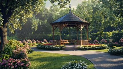 Wall Mural - Romantic Gazebo in the Park 