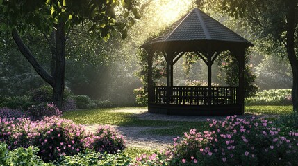 Wall Mural - Romantic Gazebo in the Park 