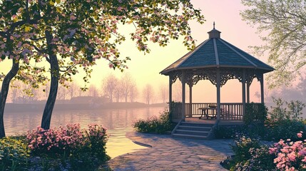 Wall Mural - Romantic Gazebo in the Park 