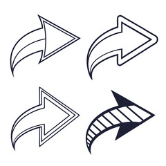Wall Mural - four stylized arrows are arranged in a grid, each with unique designs and patterns