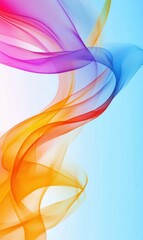 Fototapete - Colorful abstract waves blend seamlessly in a tranquil background creating space for additional text or design elements. Generative AI