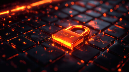 Hands typing on a laptop displaying cybersecurity data, with blurred lights in the background symbolizing online security.
