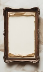 Leinwandbilder - Elegant vintage frame with copy space for text set on neutral background suitable for creative projects. Generative AI