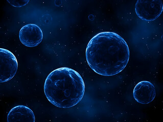 Wall Mural - Cosmic Blue Abstract 3D Background