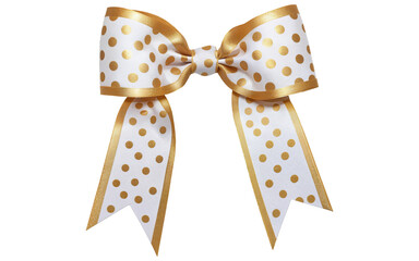 Wall Mural - bow with yellow dots on transparent background