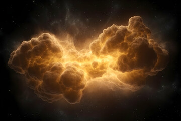 Wall Mural - golden cosmic nebula 3d illustration