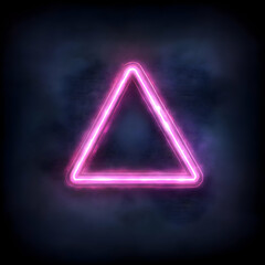 Wall Mural - Pink Neon Triangle Abstract Background