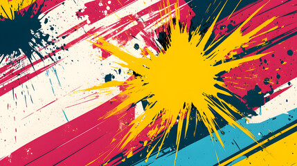 Wall Mural - a punk-style, brightly colored background that is scattered and untidy.