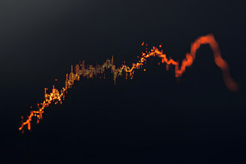 Wall Mural - an image depicting a digital line chart showcasing an upward trend on a bright black background
