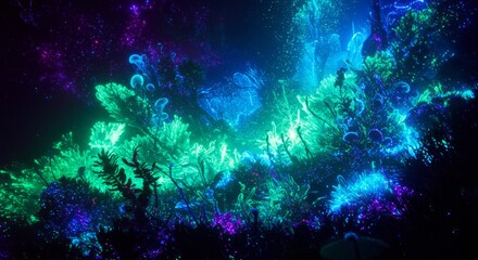 abstract fantasy glowing forest background