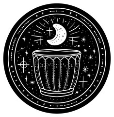 Wall Mural - png surreal aesthetic drum logo percussion pottery symbol.