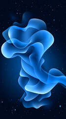 Wall Mural - abstract blue nebula background illustration