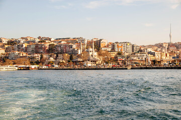 Wall Mural - View of bosphorus and the uskudar town coast in Istanbul  