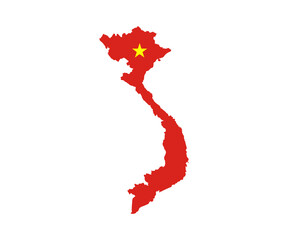 vietnam flag and map icon. vietnam border boundary country shape nation national illustration on tra