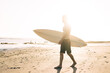 © BullRun - Silhouette of surfer with surfboard walking towards sea