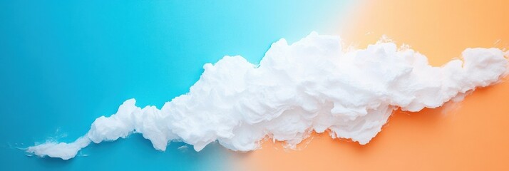 Poster - Creative use of colored background with fluffy cloud in artistic design space for text placement. Generative AI