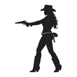 © Design Spread - Gunslinger girl silhouette vector illustration
