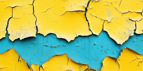 Wall Mural - textured surface of chipped paint displays diverse, vibrant colors that stand out