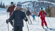 © TensorSpark - Family skiing together on a snowy slope, enjoying winter fun and bonding.
