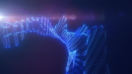 Wall Mural - mesmerizing blue luminescent waveforms creating a digital, futuristic look with a sense of technolog