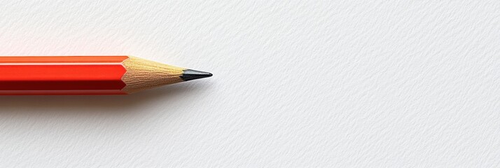 Aufkleber - Blank space for creativity with a red pencil ready for writing or drawing in an artistic setting. Generative AI