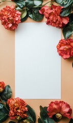 Leinwandbilder - Elegant floral arrangement with empty copy space for designing personalized messages and invitations surrounded by lush greenery. Generative AI
