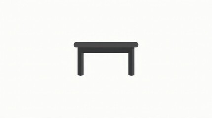 Rectangular Table Icon on White Background