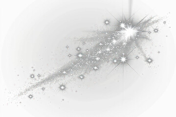 Wall Mural - png dust sparks and white stars light sparkling night.