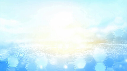 Blue hexagon background with copy space