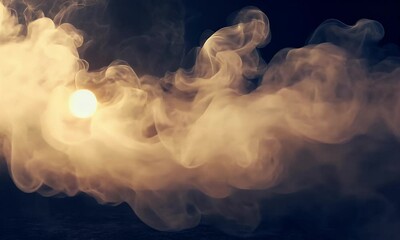 Wall Mural - a dramatic display of swirling smoke against a dark backdrop, creating an ethereal atmosphere that e