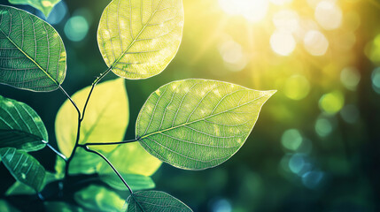 Sticker - Sunlit Green Leaves