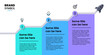 © kuliperko - Infographic template. Rocket with growing graph and 3 steps