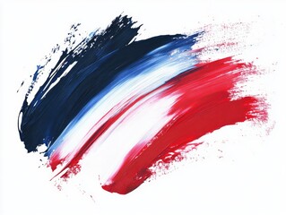 Wall Mural - This vivid and textured painting captures the essence of the American flag with bold strokes of color and a dynamic splatter effect. Perfect for patriotic decor or modern art enthusiasts.