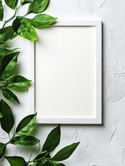 Aufkleber - Customizable frame surrounded by green leaves showcasing ample copy space for design or text. Generative AI