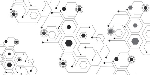 Wall Mural - vector futuristic hexagonal digital hexagon geometric abstract background.