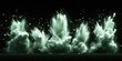 © BYAI - Creative explosion of green powder against a dark background showcasing dynamic movement and texture