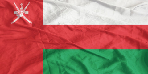 Oman Flag Waving Close Up