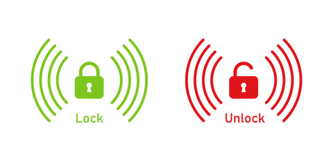 Leinwandbilder - Lock and Unlock symbol. The padlock shows protect and unprotected status. Cybersecurity and data protection technology. Icon element for app and web. Vector illustration.