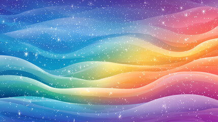 Poster - Rainbow Galaxy Background