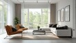 © Attasit - A contemporary flat with large windows, trendy furniture, and clean, neutral decor for a bright and airy vibe.