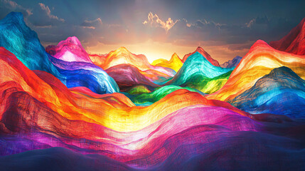 Wall Mural - Rainbow Mountainscape